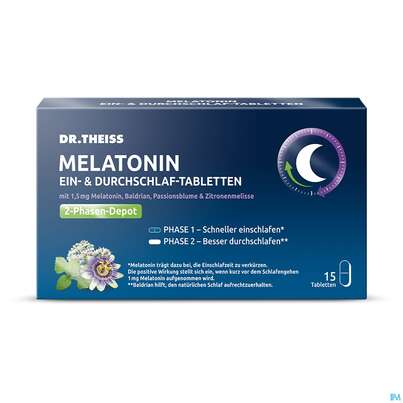 Melatonin Tabl Ein +durchschlaf Dr.theiss 15st, A-Nr.: 5800320 - 02