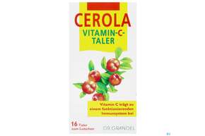 Sie sehen eine Packung Vitamin C Cerola Taler Nr 2076 16st, Produktbild: 01 Vitamin C Cerola Taler Nr 2076 16st, A-Nr.: 2991785 - 01